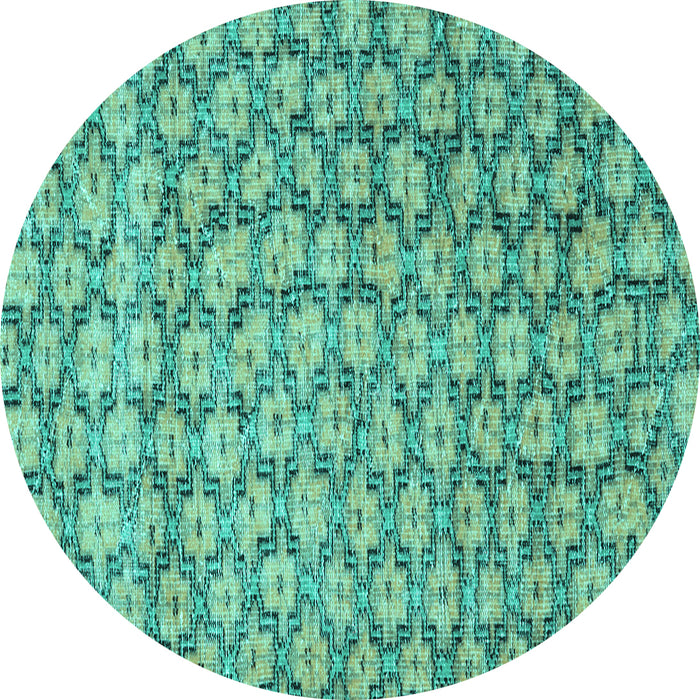 Round Persian Turquoise Traditional Rug, tr4119turq