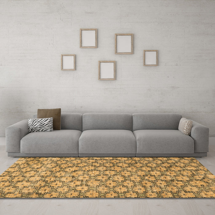Machine Washable Persian Brown Traditional Rug in a Living Room,, wshtr4119brn