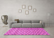 Machine Washable Persian Pink Traditional Rug in a Living Room, wshtr4119pnk