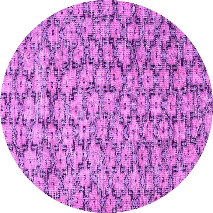 Round Machine Washable Persian Purple Traditional Area Rugs, wshtr4119pur