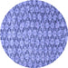Round Persian Blue Traditional Rug, tr4119blu