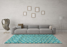 Machine Washable Persian Light Blue Traditional Rug in a Living Room, wshtr4119lblu