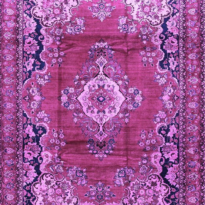 Machine Washable Medallion Purple Traditional Area Rugs, wshtr411pur