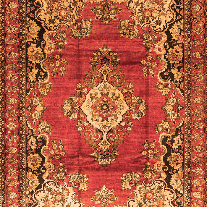 Medallion Orange Traditional Rug, tr411org
