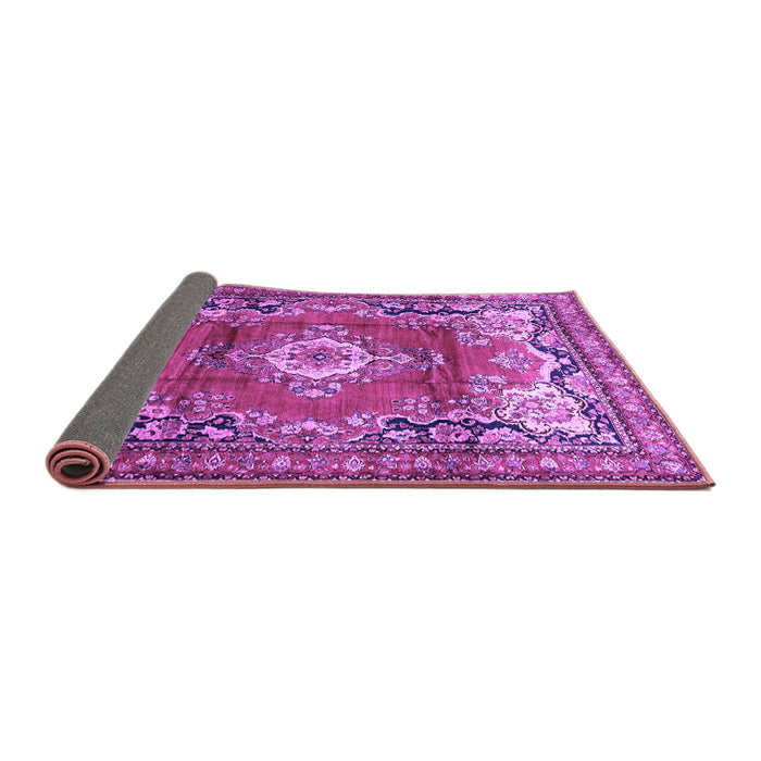 Sideview of Medallion Purple Traditional Rug, tr411pur