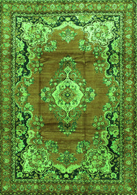 Medallion Green Traditional Rug, tr411grn