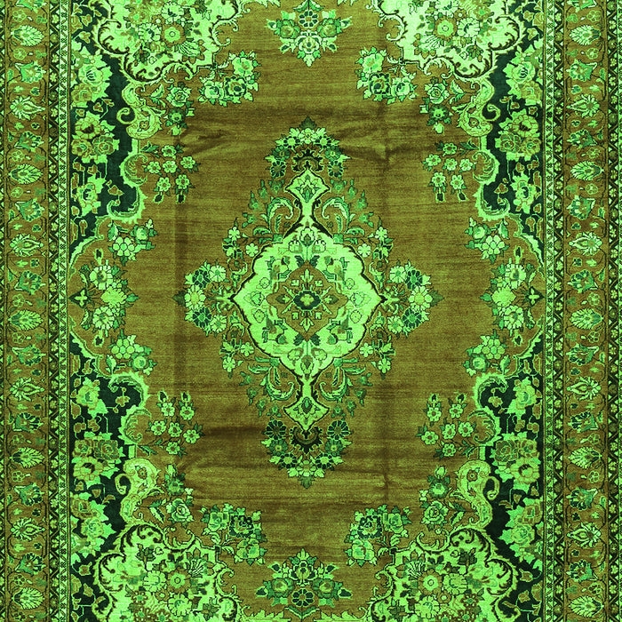 Medallion Green Traditional Rug, tr411grn