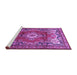 Sideview of Machine Washable Medallion Purple Traditional Area Rugs, wshtr411pur