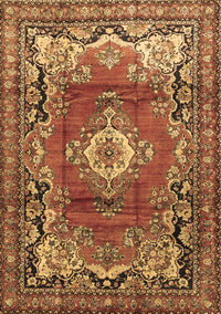 Medallion Brown Traditional Rug, tr411brn