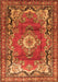 Serging Thickness of Machine Washable Medallion Orange Traditional Area Rugs, wshtr411org