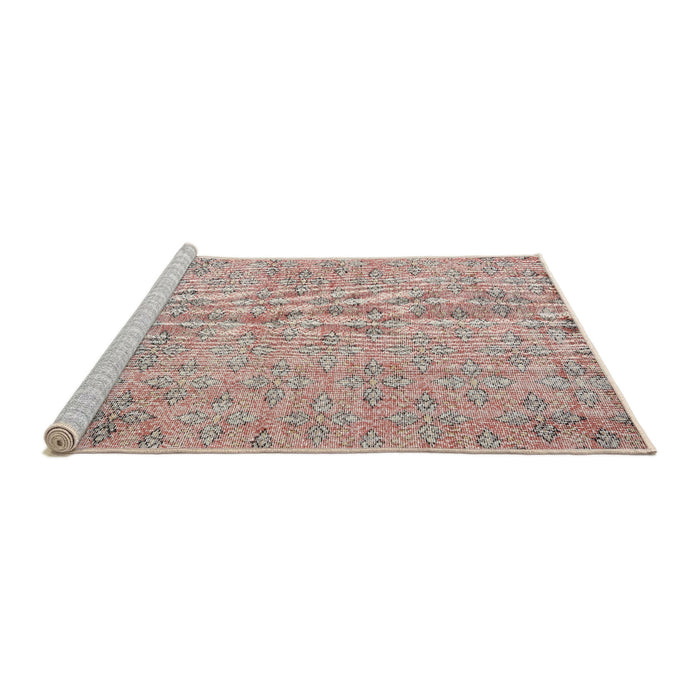 Sideview of Machine Washable Traditional Rust Pink Rug, wshtr4120