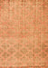 Serging Thickness of Machine Washable Persian Orange Traditional Area Rugs, wshtr4120org