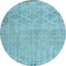 Round Persian Light Blue Traditional Rug, tr4120lblu