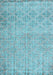 Machine Washable Persian Light Blue Traditional Rug, wshtr4120lblu