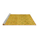 Sideview of Machine Washable Persian Yellow Traditional Rug, wshtr4120yw