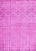 Machine Washable Persian Pink Traditional Rug, wshtr4120pnk