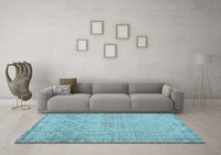 Machine Washable Persian Light Blue Traditional Rug, wshtr4120lblu