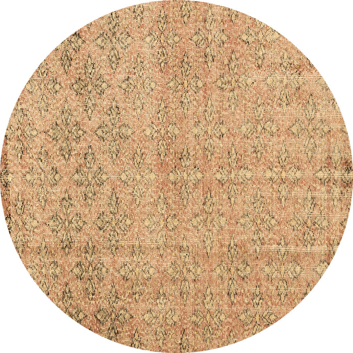 Round Machine Washable Persian Brown Traditional Rug, wshtr4120brn