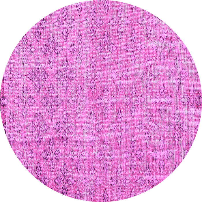 Round Persian Pink Traditional Rug, tr4120pnk