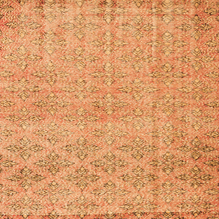 Round Machine Washable Persian Orange Traditional Area Rugs, wshtr4120org