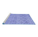 Sideview of Machine Washable Persian Blue Traditional Rug, wshtr4120blu