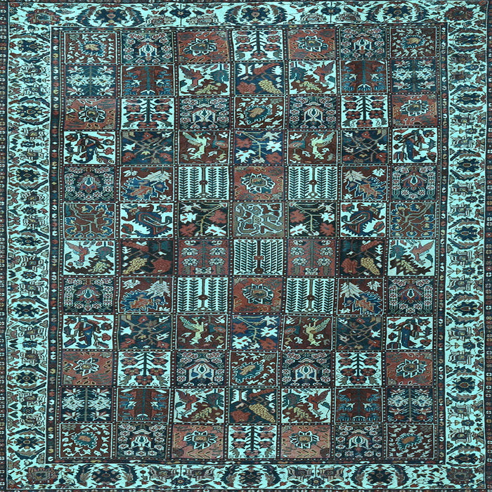Square Machine Washable Persian Light Blue Traditional Rug, wshtr4121lblu