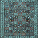 Square Machine Washable Persian Light Blue Traditional Rug, wshtr4121lblu