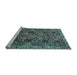 Sideview of Machine Washable Persian Light Blue Traditional Rug, wshtr4121lblu