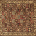 Square Persian Brown Traditional Rug, tr4121brn