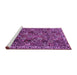 Sideview of Machine Washable Persian Purple Traditional Area Rugs, wshtr4121pur