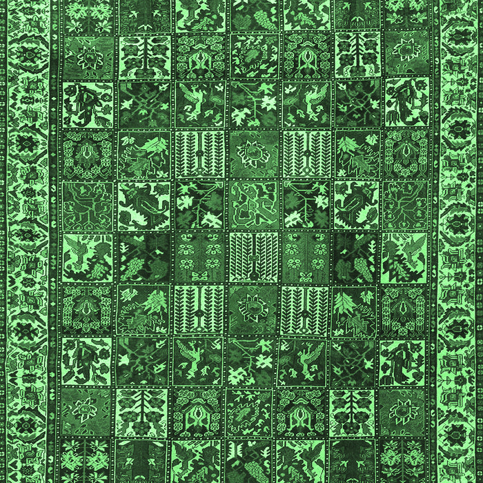 Machine Washable Persian Emerald Green Traditional Area Rugs, wshtr4121emgrn