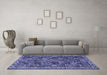 Machine Washable Persian Blue Traditional Rug in a Living Room, wshtr4121blu