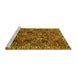 Sideview of Machine Washable Persian Yellow Traditional Rug, wshtr4121yw