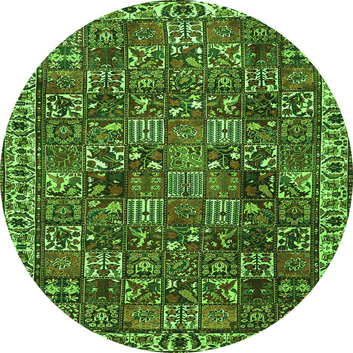 Square Persian Green Traditional Rug, tr4121grn