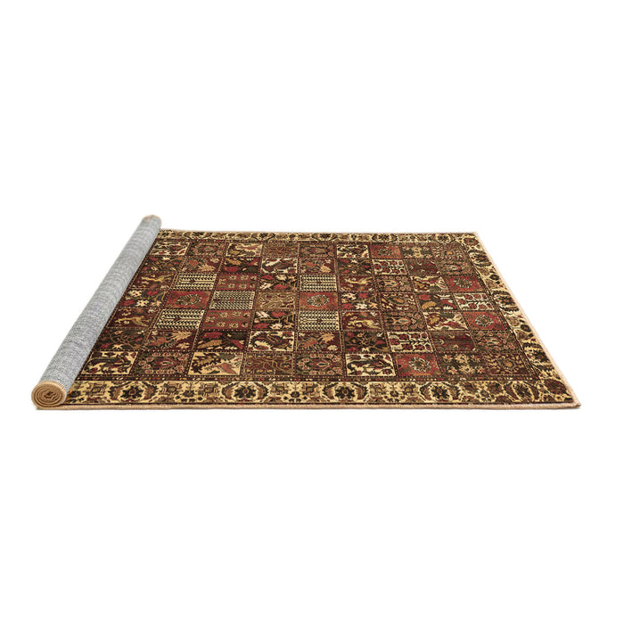 Sideview of Machine Washable Persian Brown Traditional Rug, wshtr4121brn