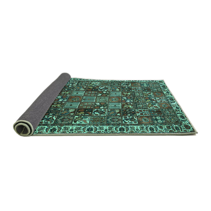 Sideview of Persian Turquoise Traditional Rug, tr4121turq