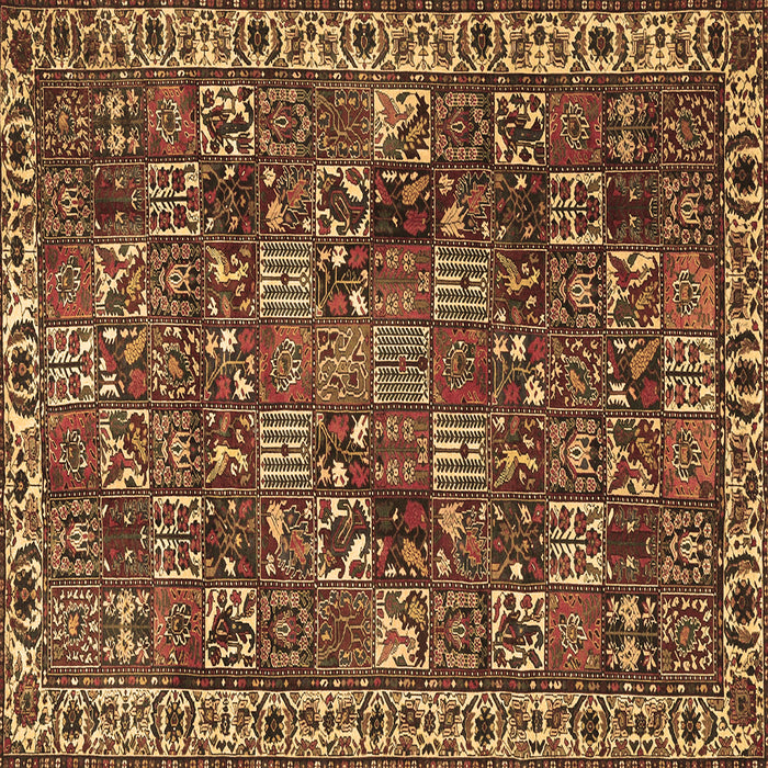 Square Machine Washable Persian Brown Traditional Rug, wshtr4121brn