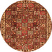 Square Persian Orange Traditional Rug, tr4121org