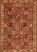 Serging Thickness of Machine Washable Persian Orange Traditional Area Rugs, wshtr4121org