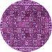 Round Persian Purple Traditional Rug, tr4121pur