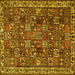 Square Machine Washable Persian Yellow Traditional Rug, wshtr4121yw