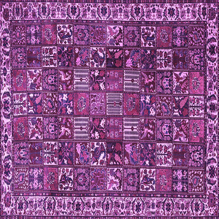 Square Machine Washable Persian Purple Traditional Area Rugs, wshtr4121pur
