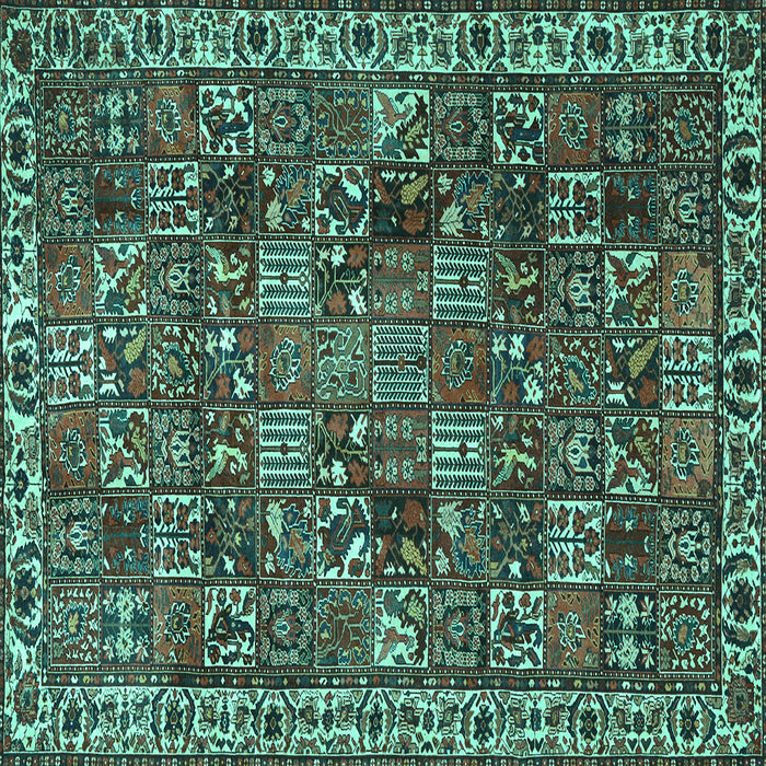 Square Persian Turquoise Traditional Rug, tr4121turq