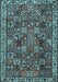 Machine Washable Persian Light Blue Traditional Rug, wshtr4121lblu