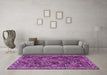Machine Washable Persian Purple Traditional Area Rugs in a Living Room, wshtr4121pur