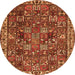 Machine Washable Persian Orange Traditional Area Rugs, wshtr4121org