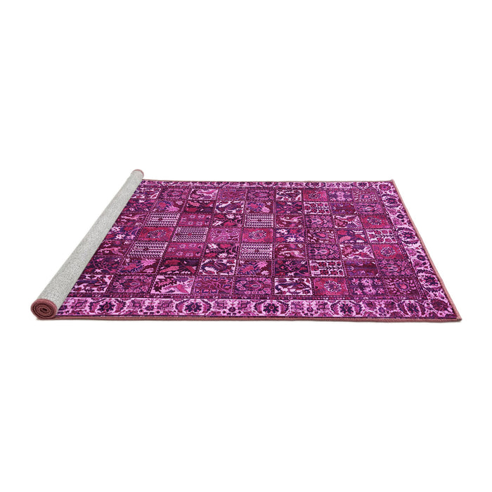 Sideview of Machine Washable Persian Pink Traditional Rug, wshtr4121pnk