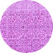 Round Persian Purple Traditional Rug, tr4122pur