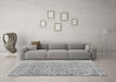 Machine Washable Persian Gray Traditional Rug in a Living Room,, wshtr4122gry