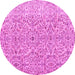 Round Persian Pink Traditional Rug, tr4122pnk